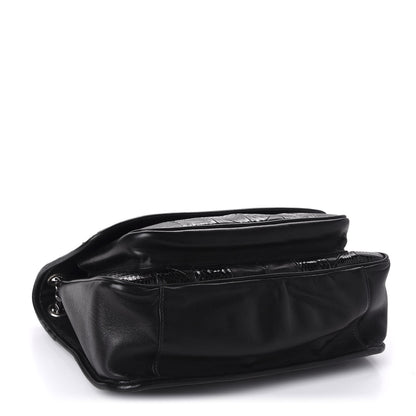 Saint Laurent Calfskin Ayers Patchwork Monogram Medium Niki Chain Satchel Black 5 of 12