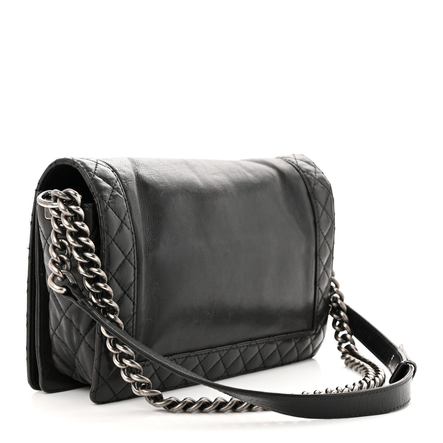 Calfskin New Medium Boy Reverso Flap Black