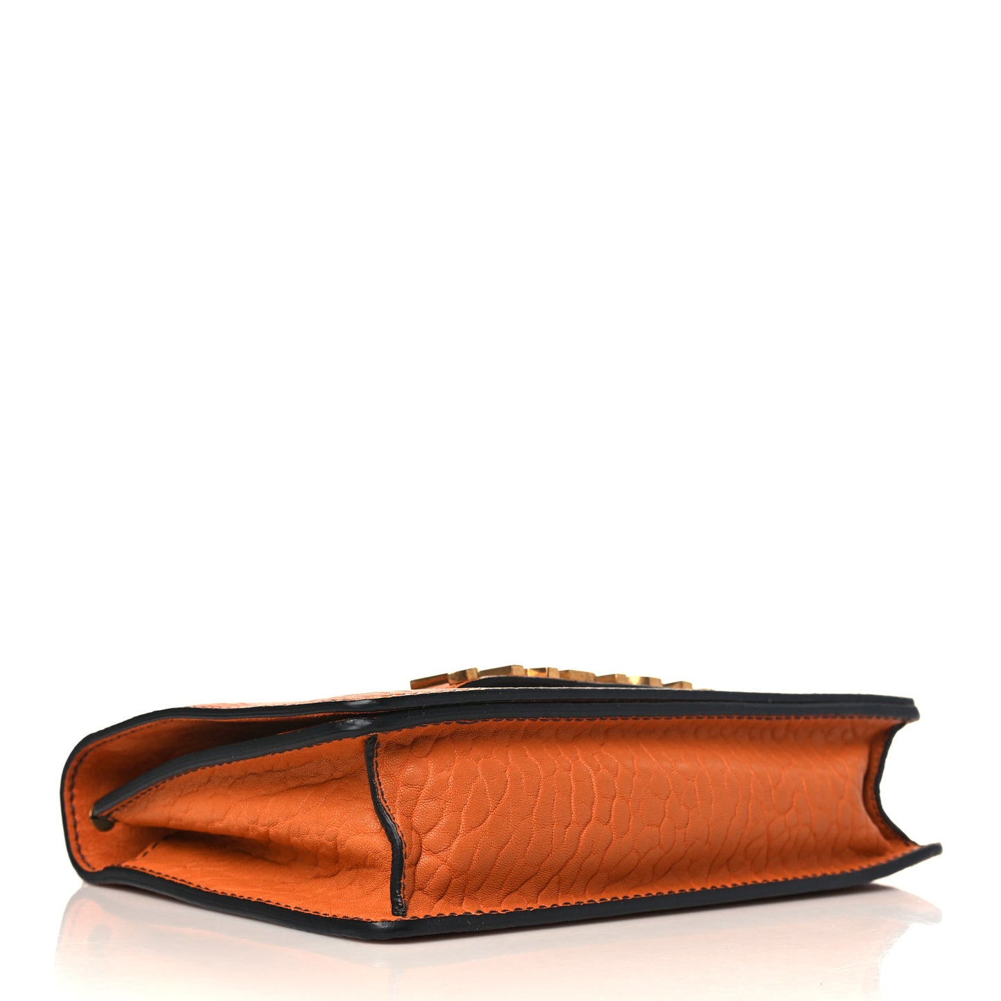 Canyon Grained Lambskin J'Adior Chain Flap Bag Orange