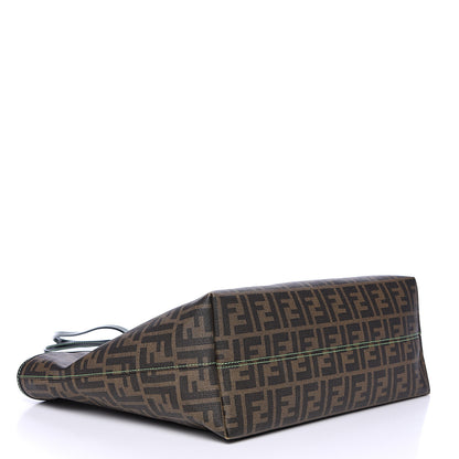 Fendi Zucca Spalmati Clover Print Medium Roll Tote Tobacco 3 of 11
