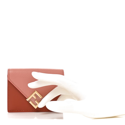 Fendi Vitello King Cruise FF Diamonds Mini Tri-Fold Envelope Wallet Sienna Macaron 2 of 8
