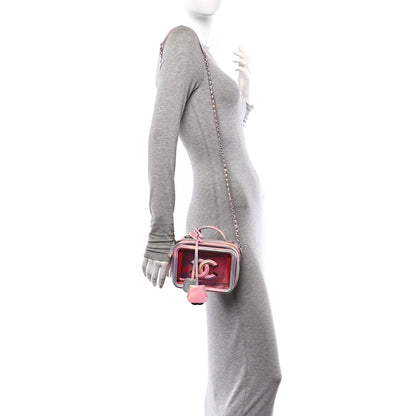 Chanel PVC Patent Calfskin Patent Lambskin Small CC Vanity Case Pink 2 of 11
