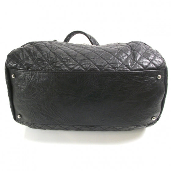 HANEL Aged Calfskin Coco Rider Bowling Bag Black