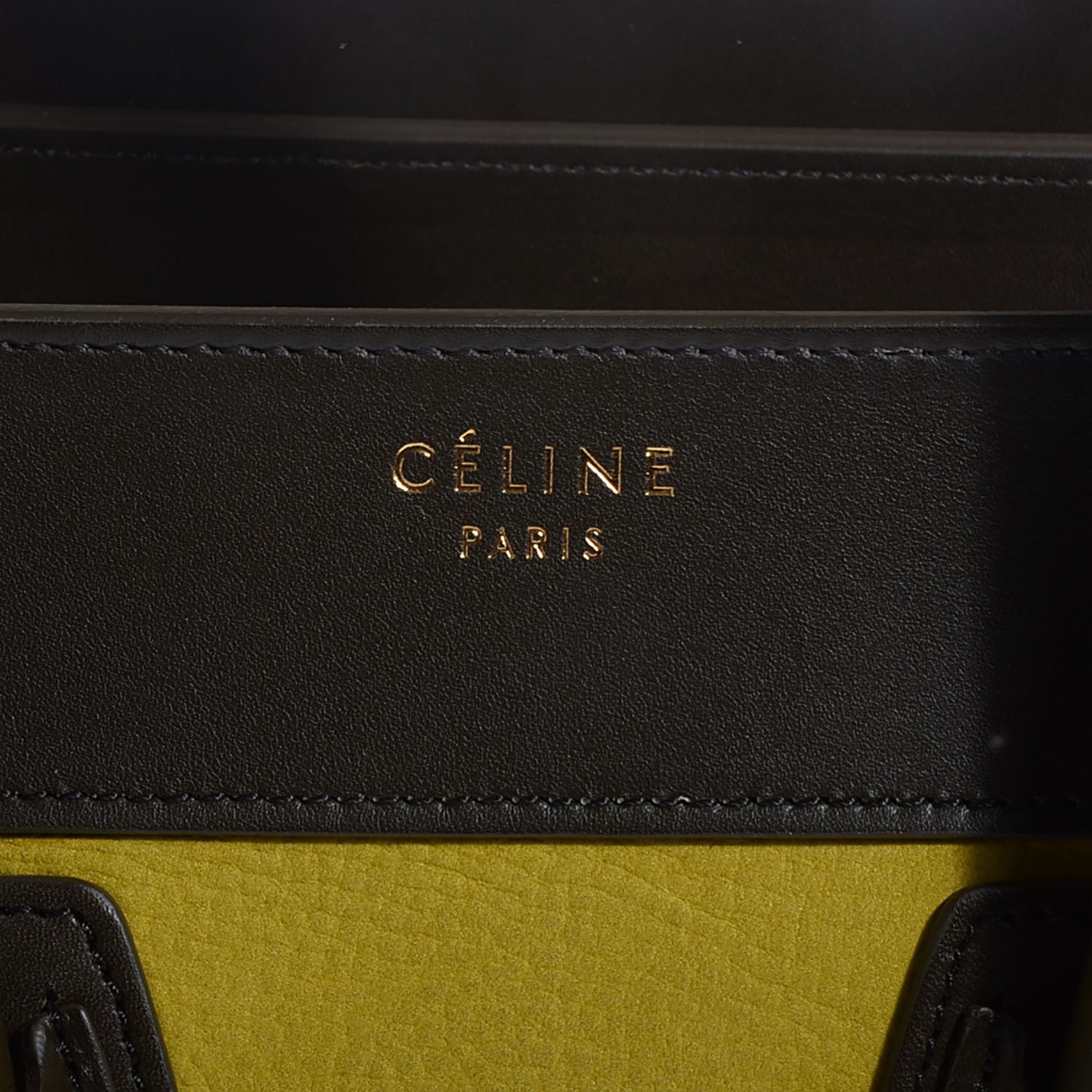 Celine Nubuck Smooth Calfskin Mini Tri-Color Luggage Chartreuse 9 of 10