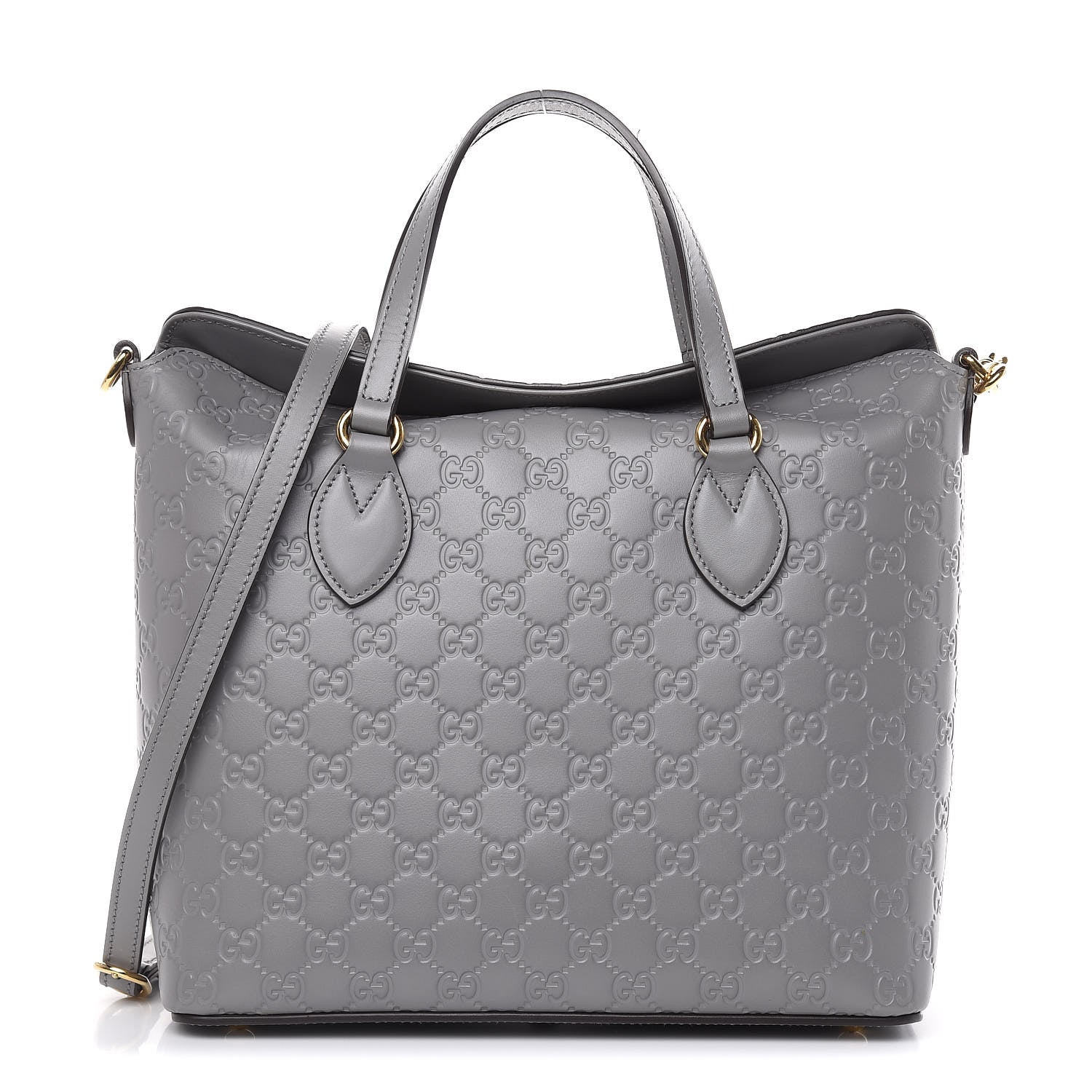 Gucci Guccissima Linea A Foldover Tote Storm Grey 1 of 9