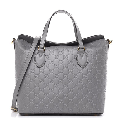 Gucci Guccissima Linea A Foldover Tote Storm Grey 1 of 9
