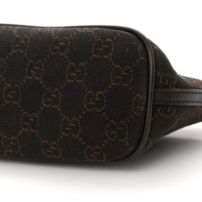 Gucci Denim Monogram Boat Pochette Dark Brown 10 of 15