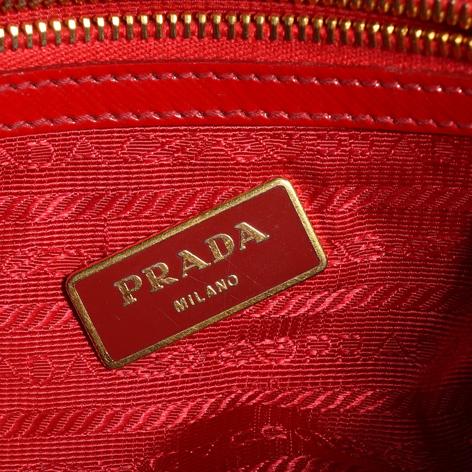 Prada Saffiano Vernice Mini Double Zip Tote Rosso 6 of 9