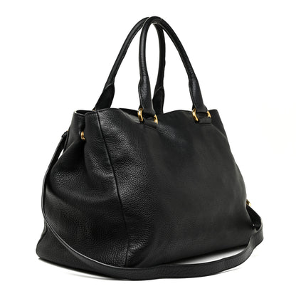 Prada Vitello Daino Shopping Satchel Black 3 of 18