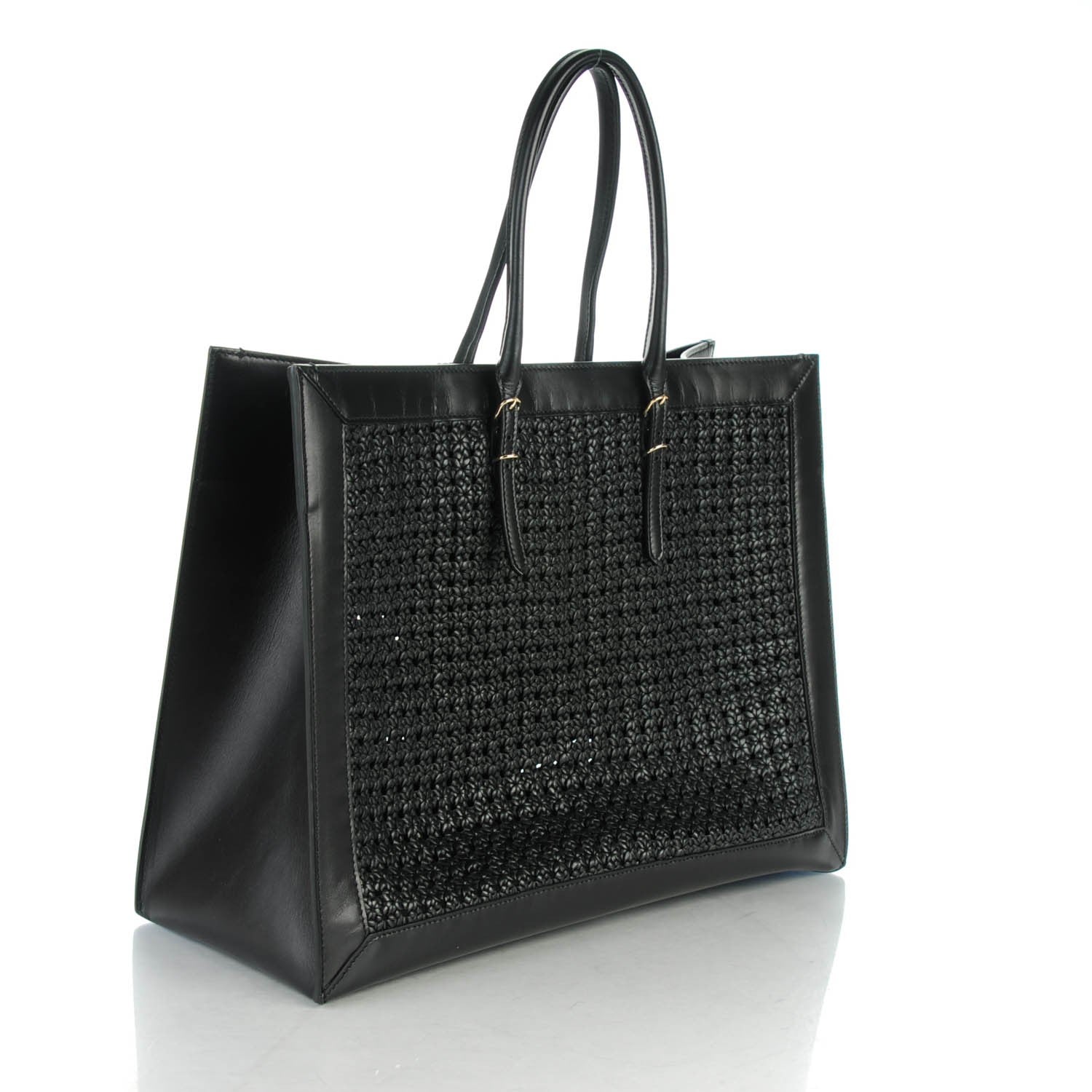 Balenciaga Veau Papier Woven A4 Tote Black 3 of 7