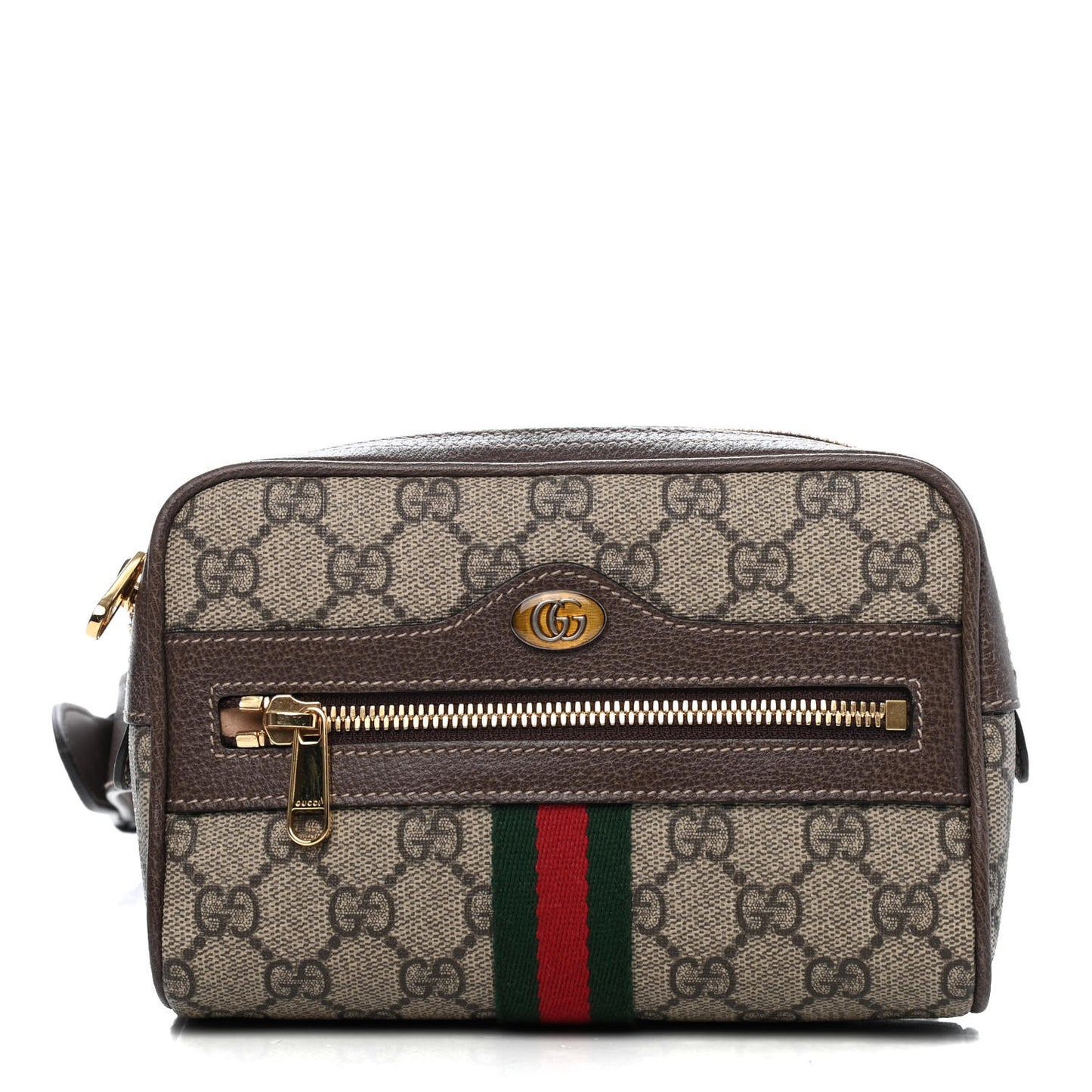 GG Supreme Monogram Web Small Ophidia Belt Bag 85 34 Dark Brown