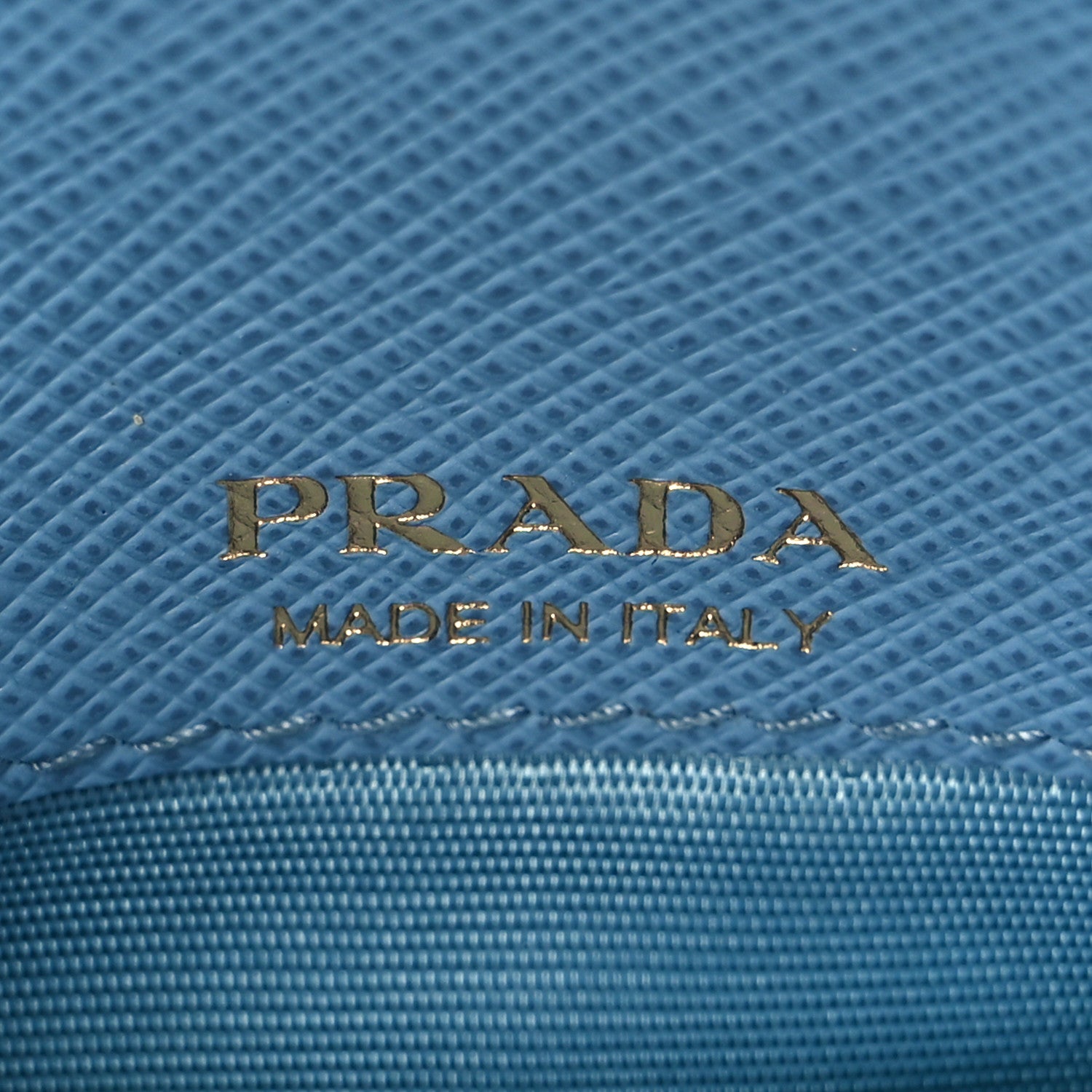 Prada Saffiano Metal Zip Card Holder Blue 6 of 7