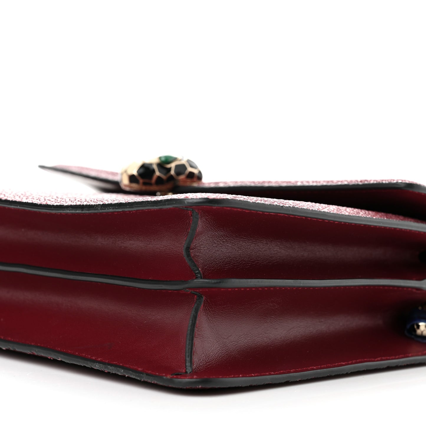 Calfskin Galuchat Serpenti Forever Shoulder Bag Plum