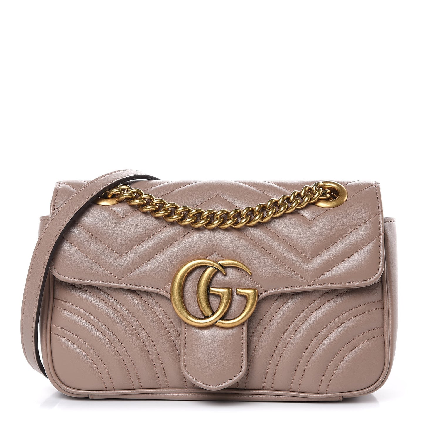 Calfskin Matelasse Mini GG Marmont Shoulder Bag Porcelain Rose