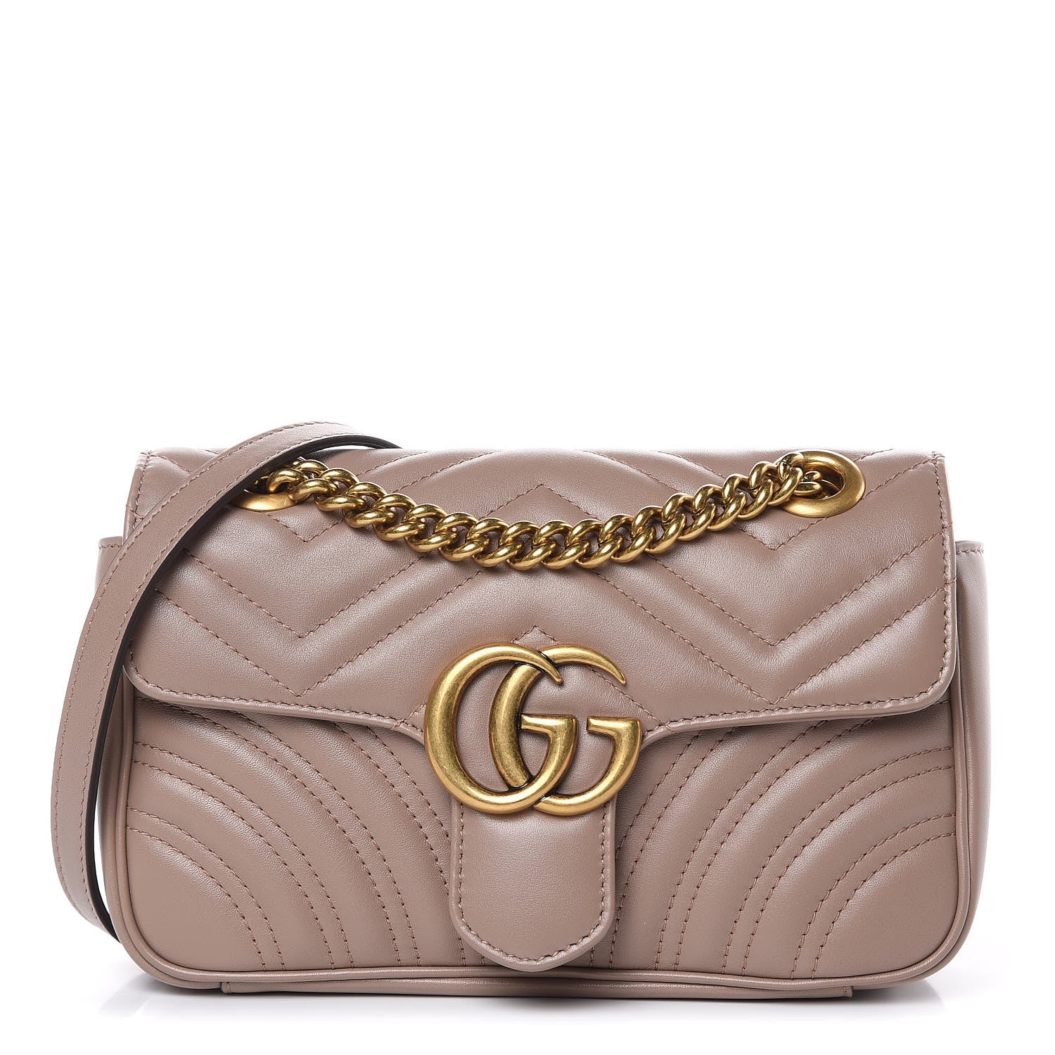 Gucci Calfskin Matelasse Mini GG Marmont Shoulder Bag Porcelain Rose 1 of 11