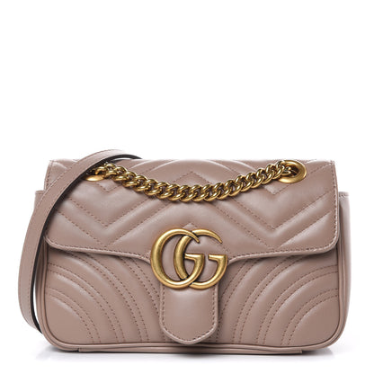 Gucci Calfskin Matelasse Mini GG Marmont Shoulder Bag Porcelain Rose 1 of 11