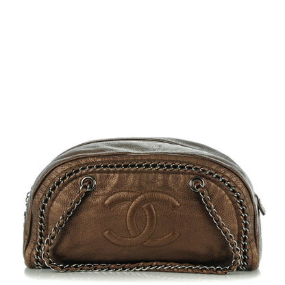 Chanel Metallic Goatskin Medium Luxe Ligne Bowler Bronze 1 of 7