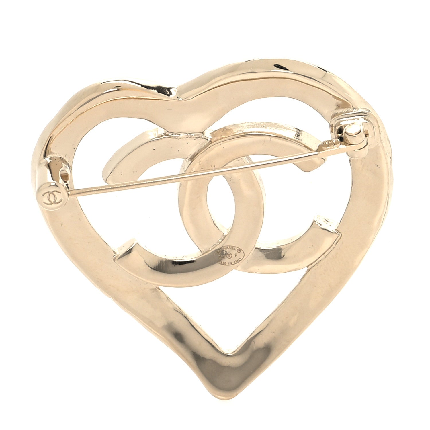Chanel Metal CC Heart Coco In Love Brooch Gold 3 of 4