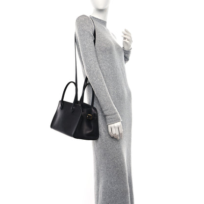 The Row Polished Saddle Calfskin Soft Margaux 10 Bag Black 2 of 9