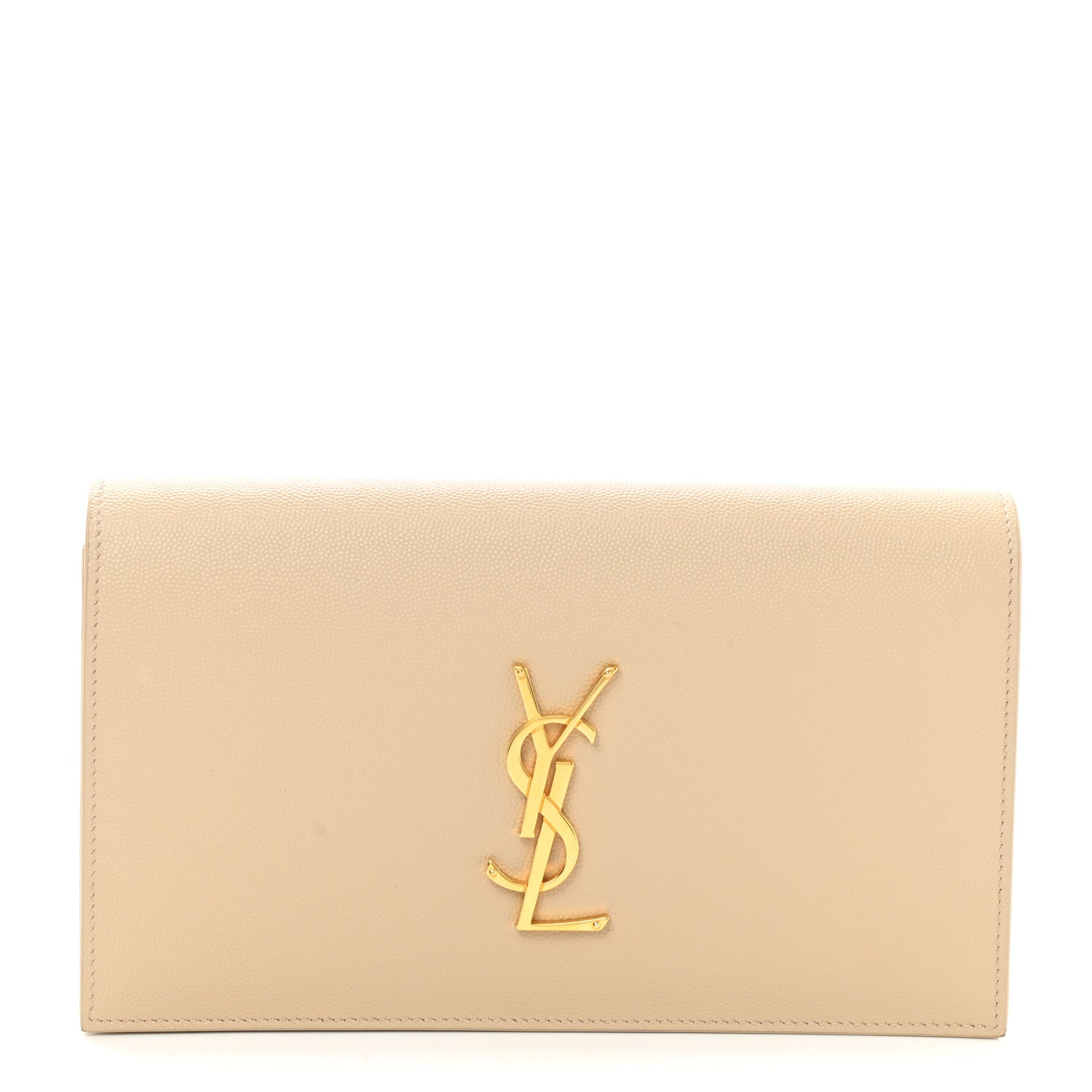 Saint Laurent Grain De Poudre Classic Kate Monogram Clutch Nude Powder 1 of 10