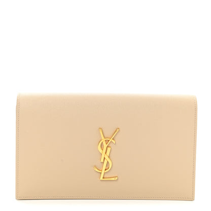 Saint Laurent Grain De Poudre Classic Kate Monogram Clutch Nude Powder 1 of 10