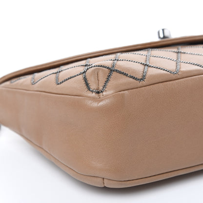 Chanel Lambskin Chain Stitch Clutch Dark Beige 8 of 18