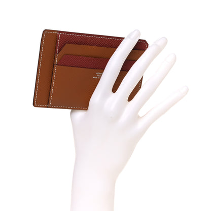 Hermes Epsom City 8CC Card Holder Gold Sienne 2 of 5
