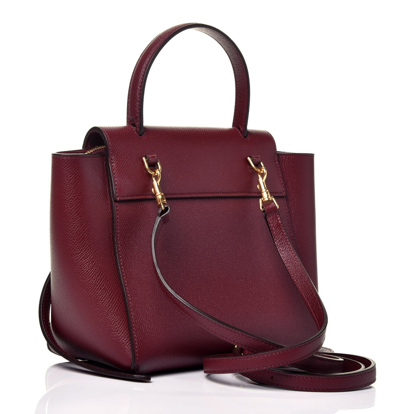 Grained Calfskin Nano Belt Bag Burgundy