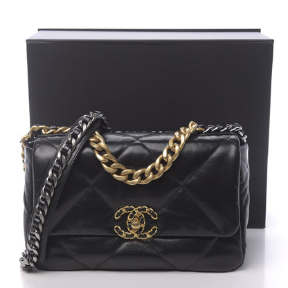 Chanel Lambskin Quilted Medium 19 Flap Black 11 of 11