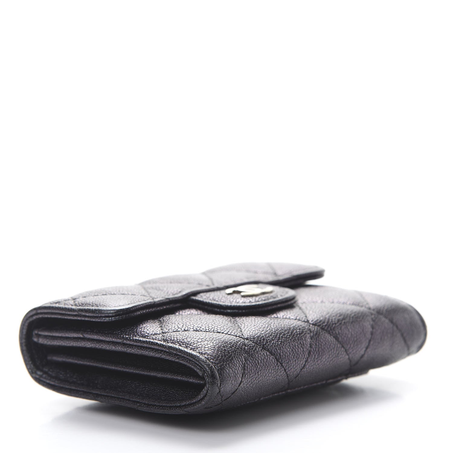 Chanel Iridescent Caviar Quilted Flap Card Holder Wallet Black 4 of 9