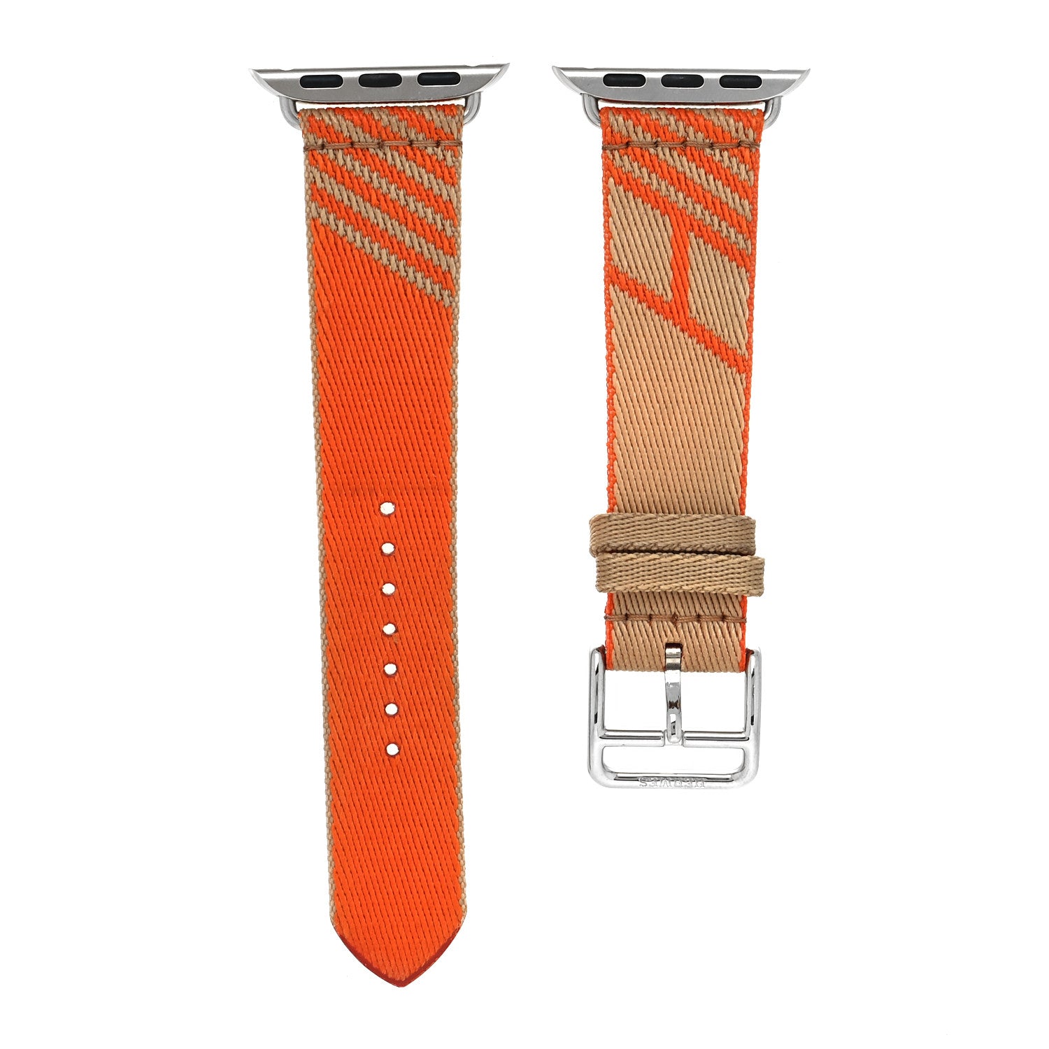 Hermes Nylon Weave Apple Watch Single Tour Band 44mm Kraft Orange 1 of 4