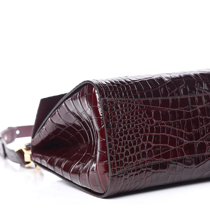 Givenchy Calfskin Crocodile Embossed Small Mystic Shoulder Bag Eggplant 5 of 10