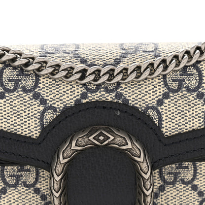 Gucci GG Supreme Monogram Textured Dollar Calfskin Super Mini Dionysus Shoulder Bag Beige Blue 8 of 10