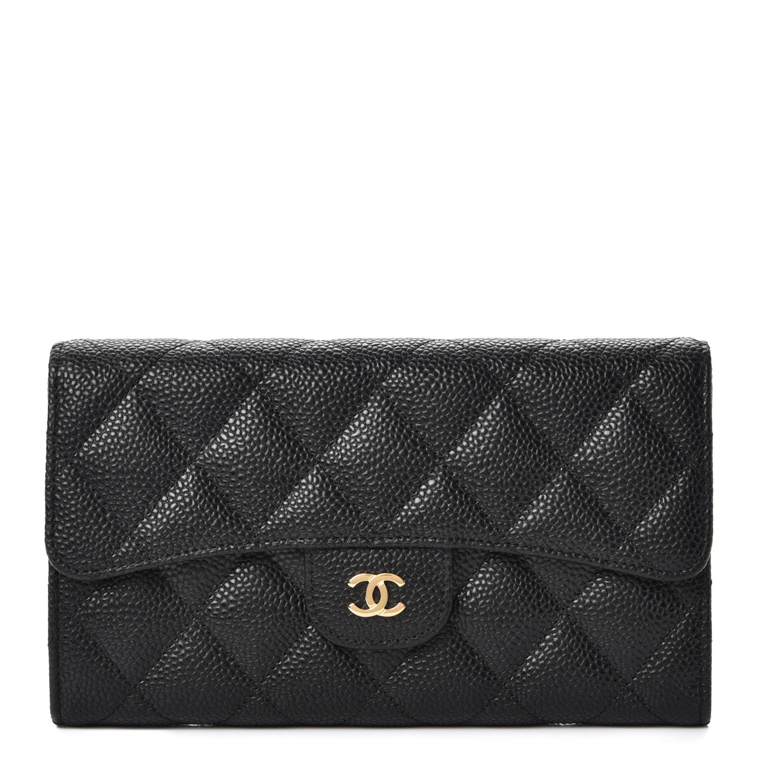 Chanel Caviar Quilted Large Flap Wallet Black 1 of 9