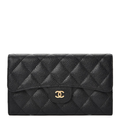 Chanel Caviar Quilted Large Flap Wallet Black 1 of 9