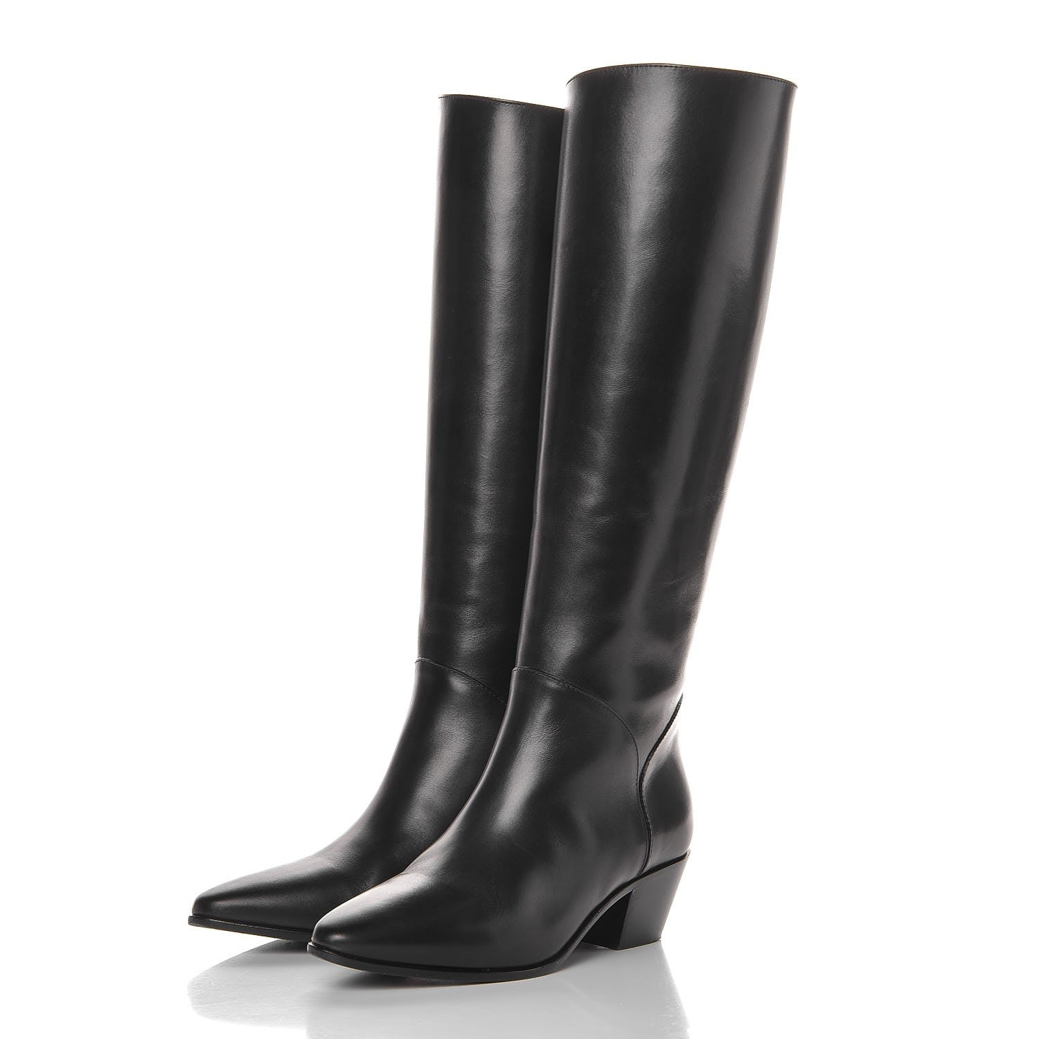 Saint Laurent Calfskin Rock Long Boots 35.5 Black 3 of 10