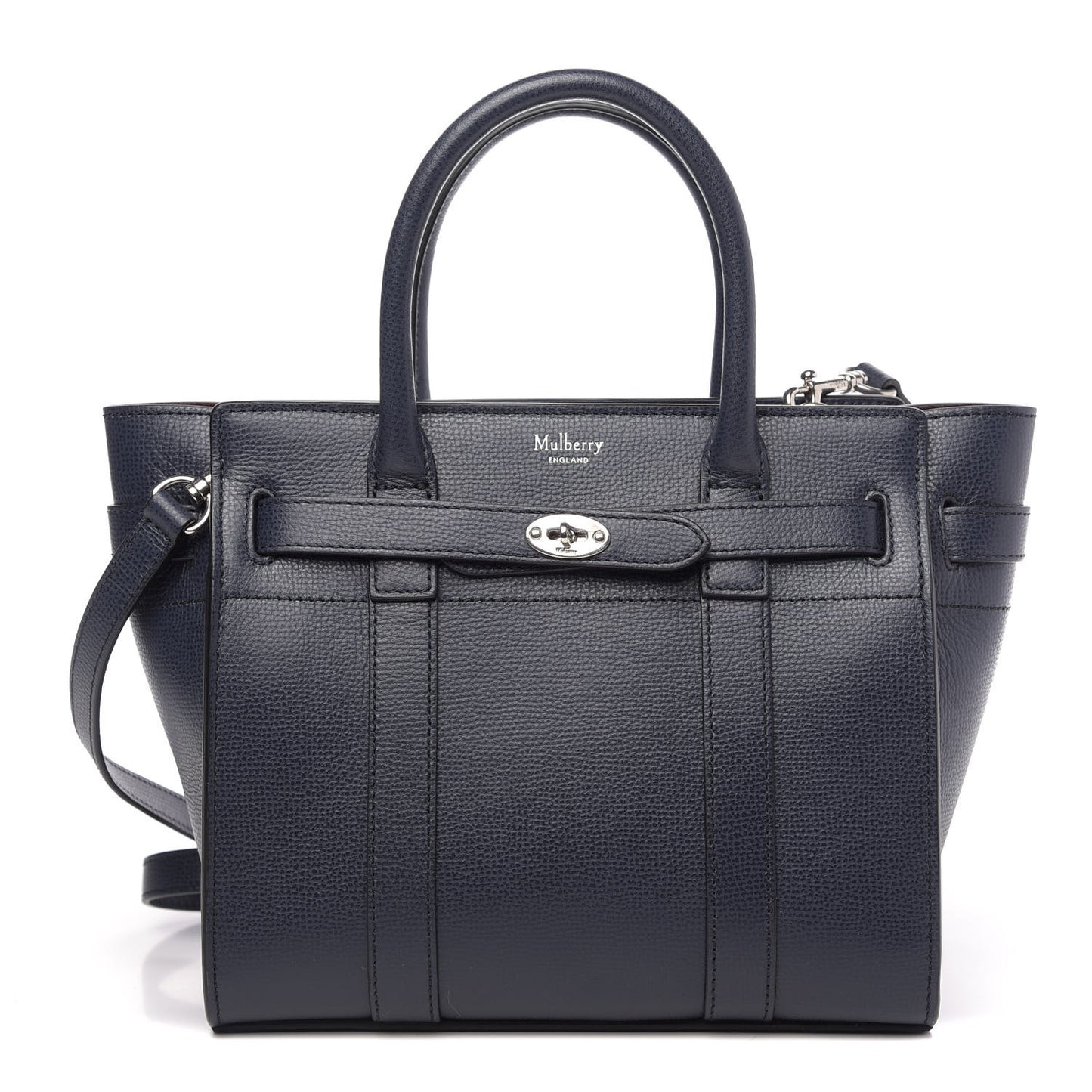 Small Classic Grain Mini Bayswater Zip Tote Navy