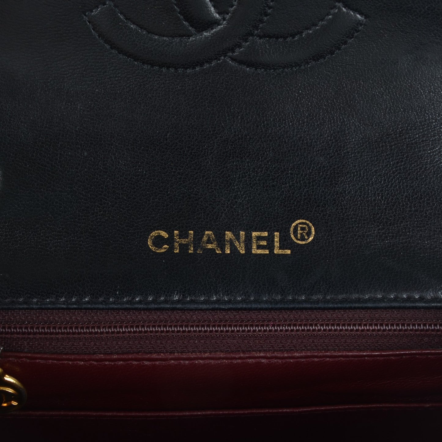 Lambskin Quilted Mini Square Flap Black