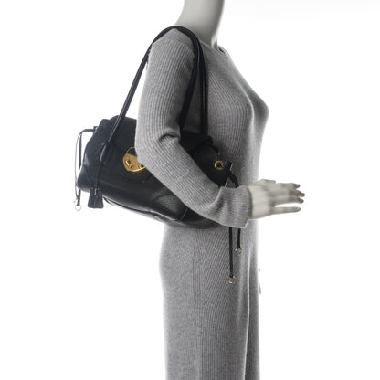Prada Vitello Daino Pushlock Shoulder Bag Black 2 of 10