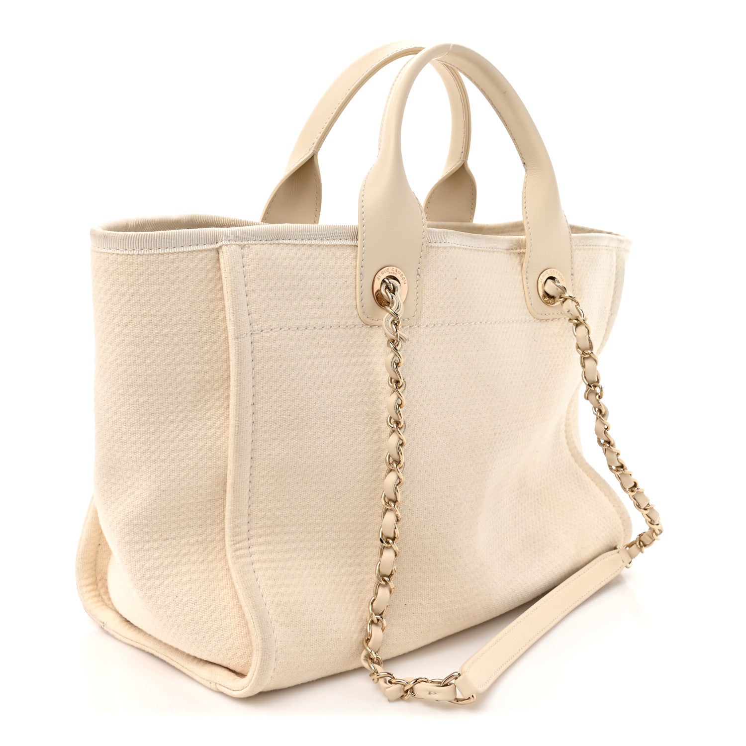 Chanel Mixed Fibers Small Deauville Tote White 4 of 19