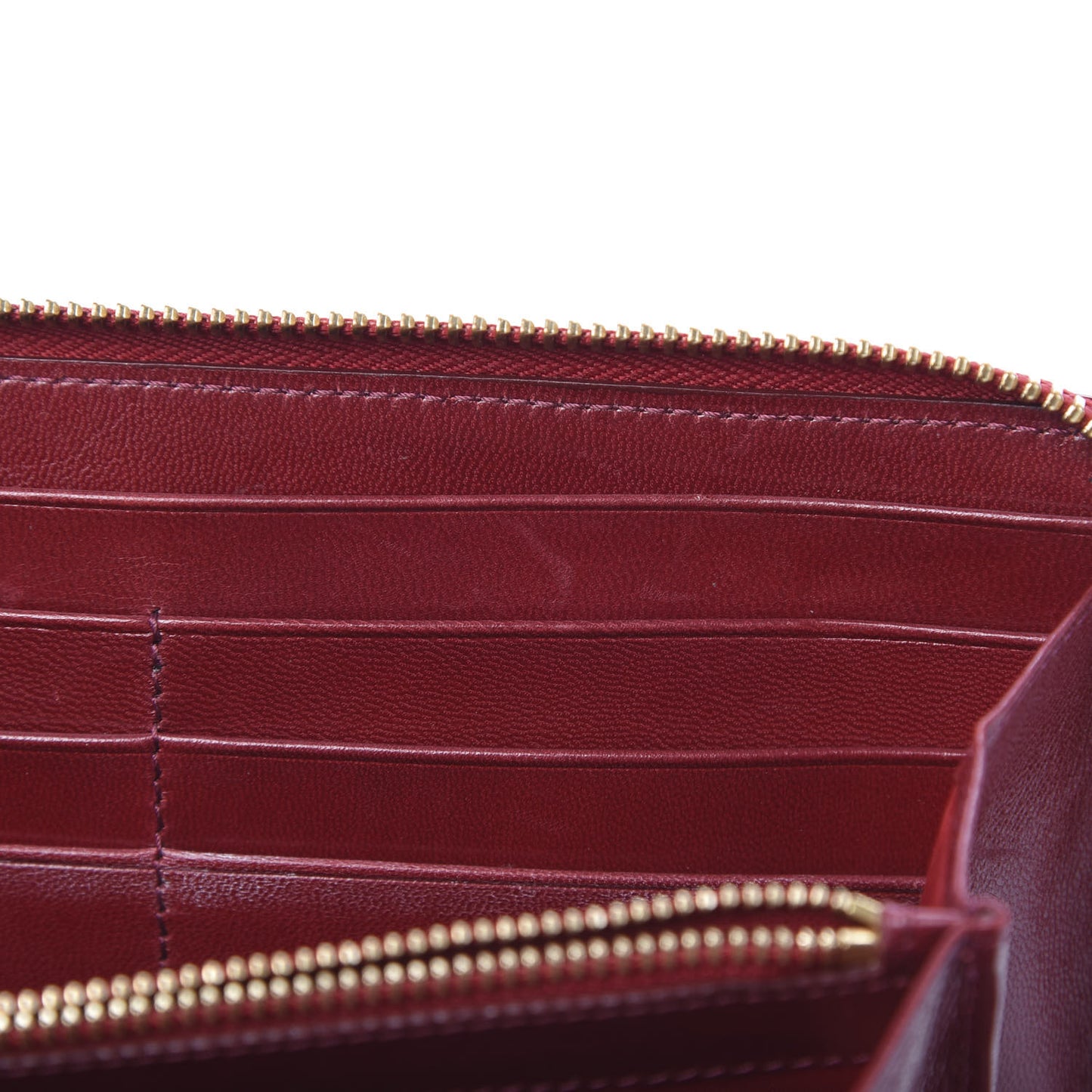 Patent Zip Around Wallet Red