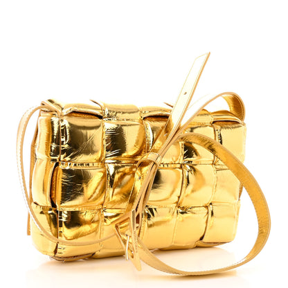 Bottega Veneta Mirror Lambskin Maxi Intreccio Padded Cassette Crossbody Bag Gold 3 of 10