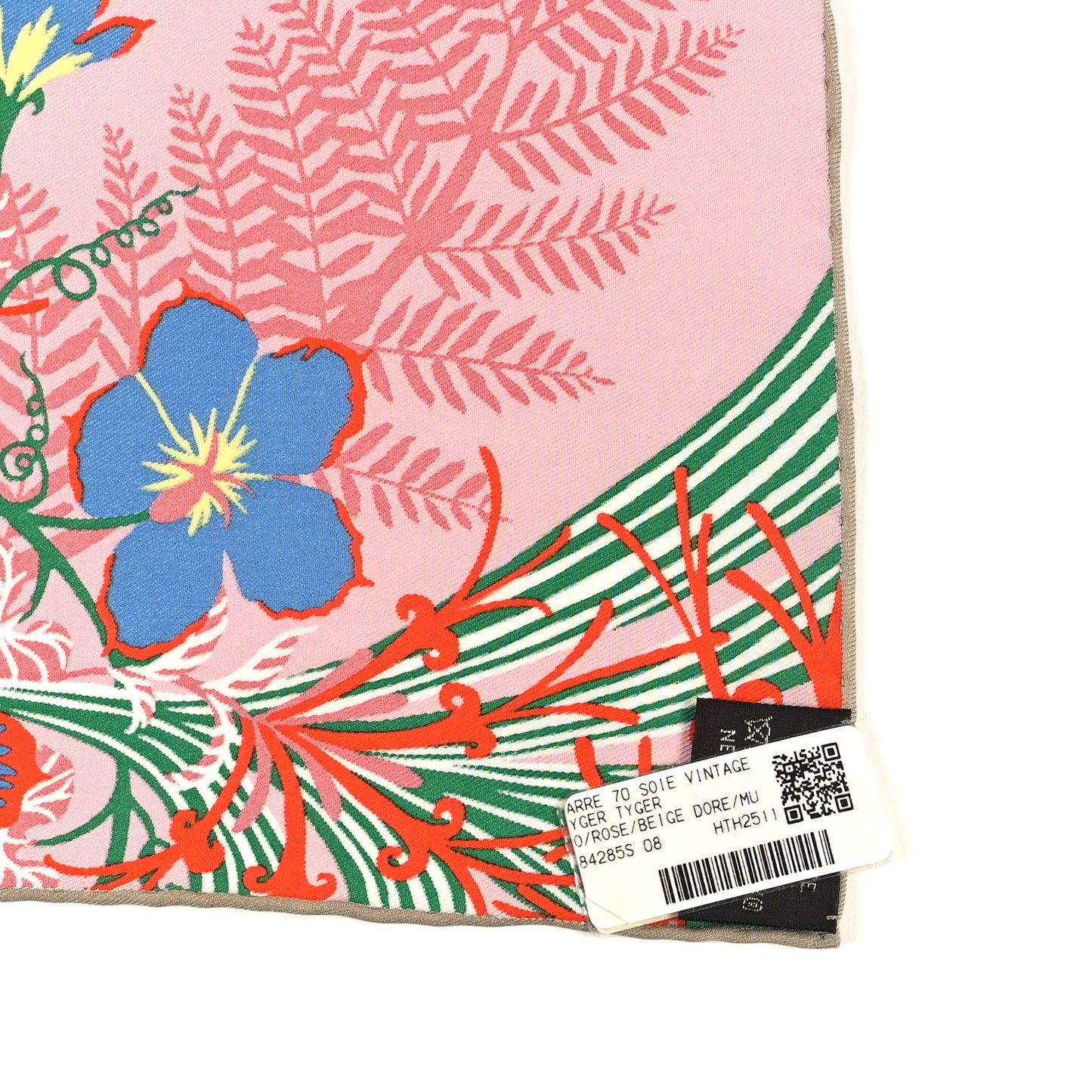 Silk Tyger Tyger Scarf 70 Rose Beige Dore Multicolor