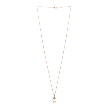 Cartier 18K Pink Gold Diamond Logo Pendant Necklace 3 of 5