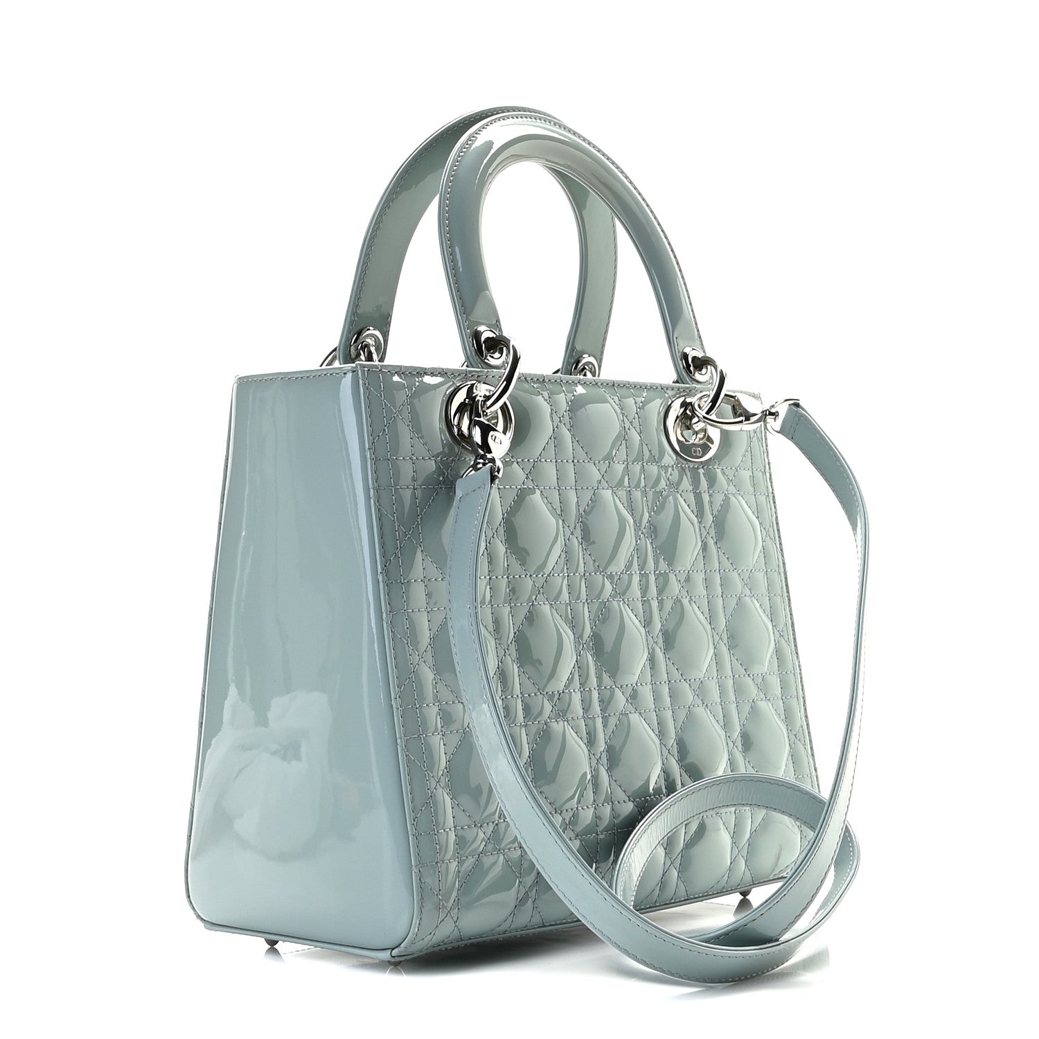 Christian Dior Patent Cannage Medium Lady Dior Light Blue 2 of 9