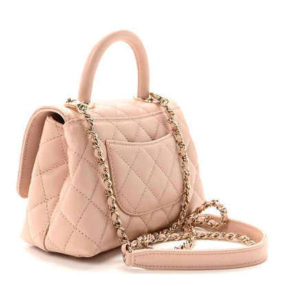 Chanel Caviar Quilted Extra Mini Coco Handle Flap Light Pink 3 of 10