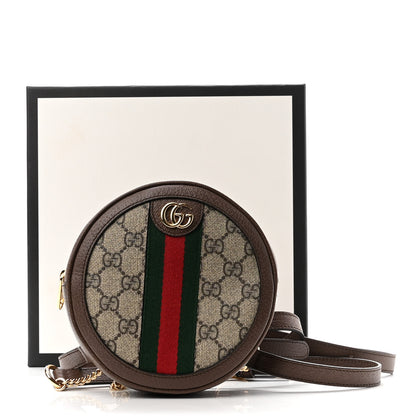 Gucci GG Supreme Monogram Web Mini Ophidia Round Backpack Brown 11 of 11
