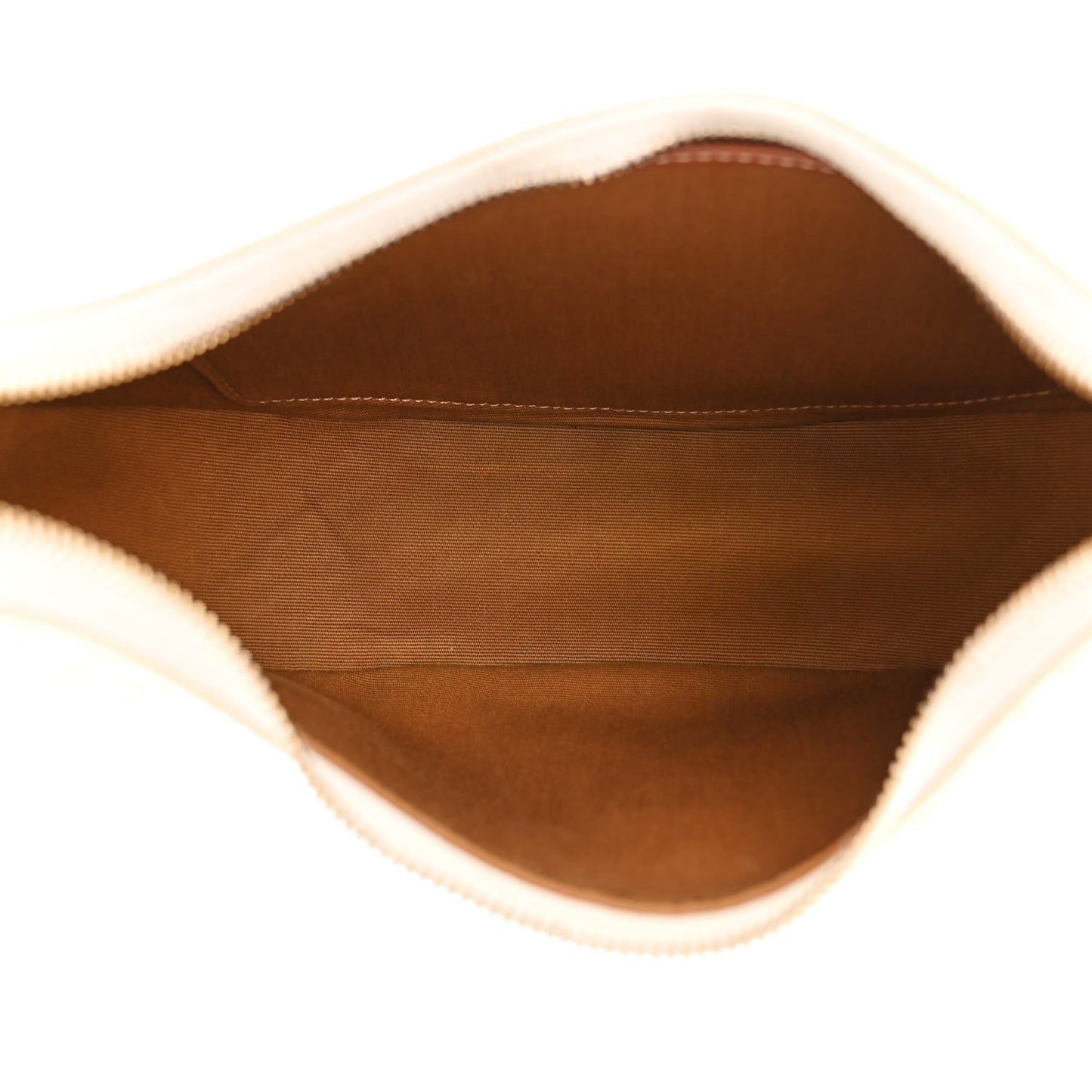 Canvas Calfskin Ava Triomphe Shoulder Bag White