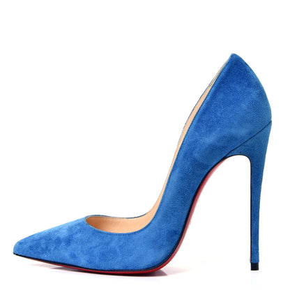 Christian Louboutin Veau Velours Pigalle Follies 120 Pumps 35 Positano 1 of 9