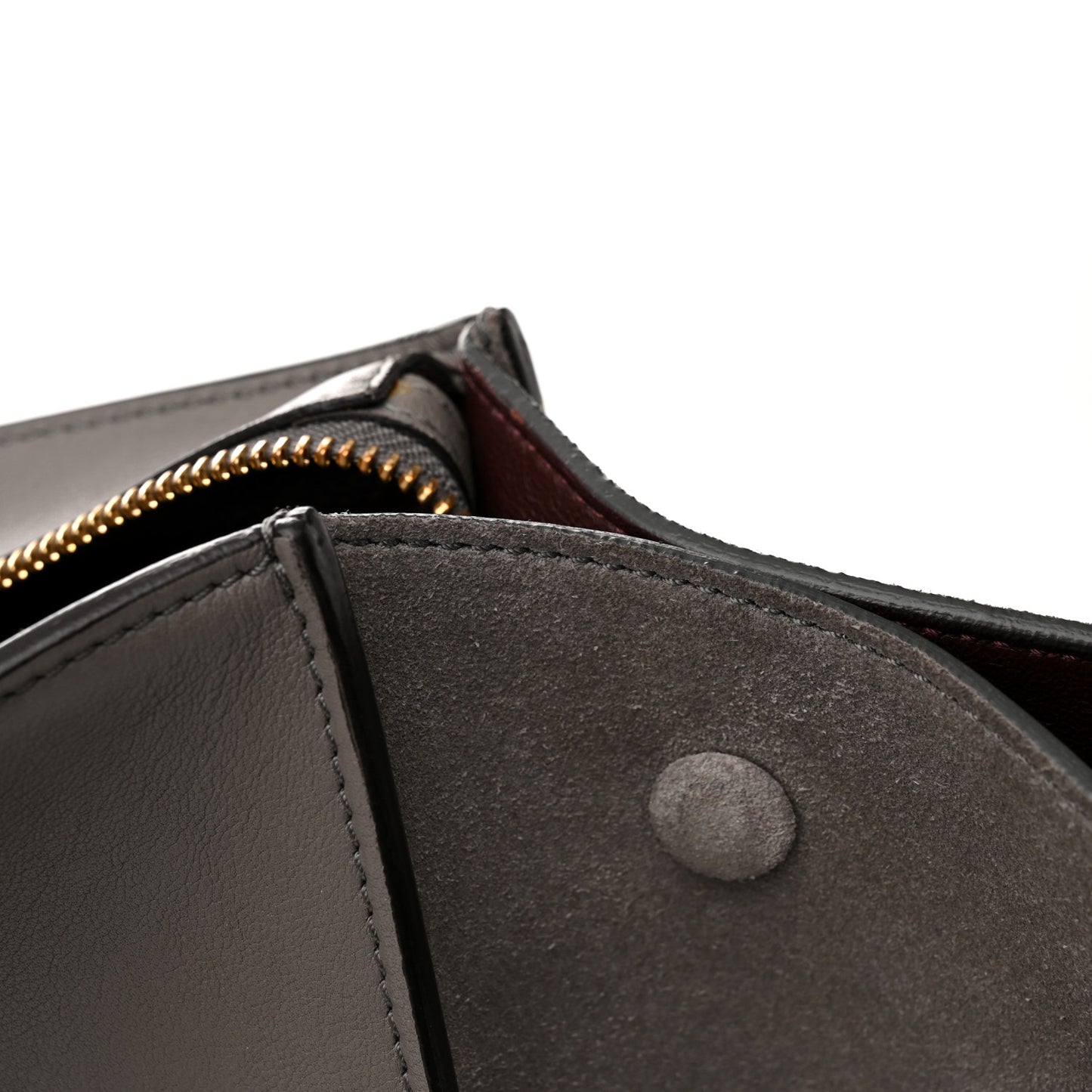 Crocodile Embossed Calfskin Suede Large Trapeze Grey